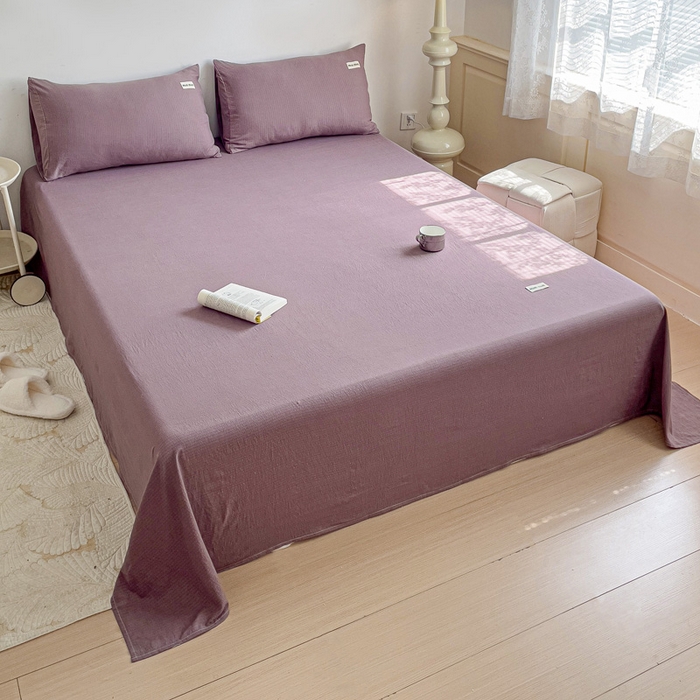 91家纺网 家纺一手货源 找家纺 澜妃 2025新款云感提花双层纱单床单  紫色泡泡