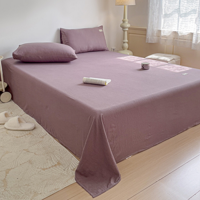 91家纺网 家纺一手货源 找家纺 澜妃 2025新款云感提花双层纱单床单  紫色泡泡