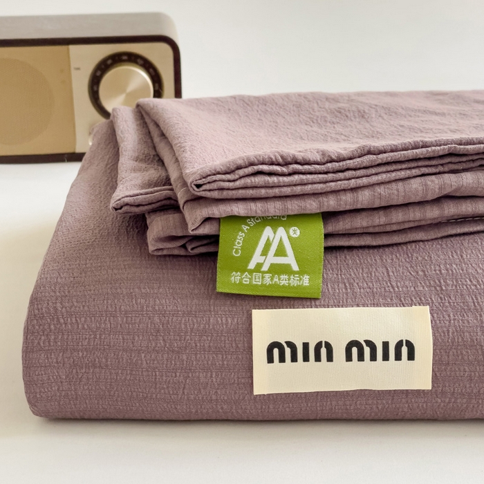 91家纺网 家纺一手货源 找家纺 澜妃 2025新款云感提花双层纱单床单  紫色泡泡