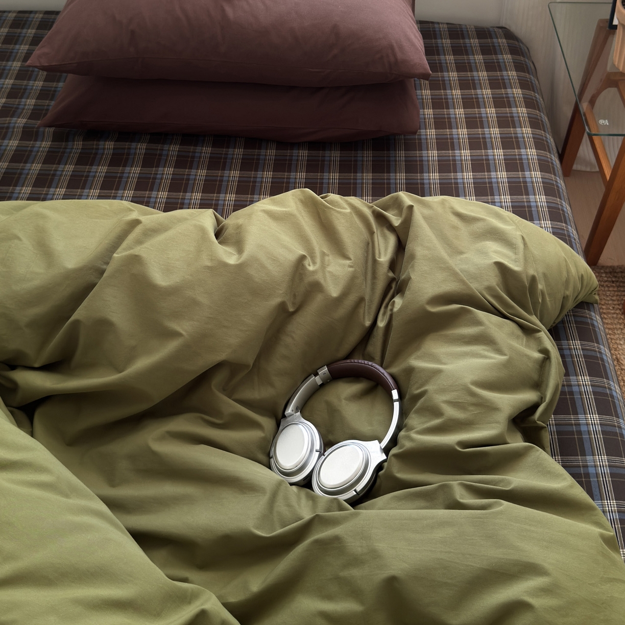 91家纺网 家纺一手货源 找家纺 （总）玖弘家居 2025新款纯色被套格子单混搭四件套