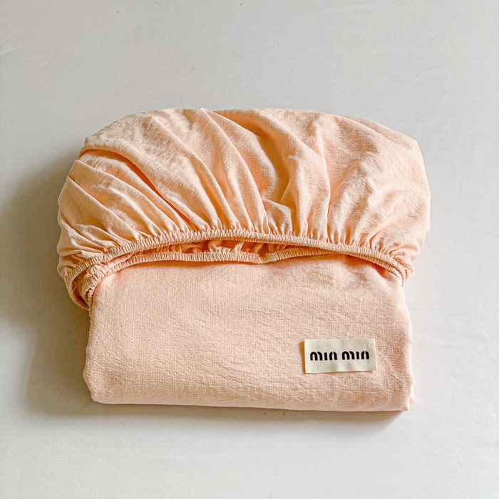 91家纺网 家纺一手货源 找家纺 澜妃 2025新款云感提花双层纱单床笠 床笠单件 瓷玉泡泡