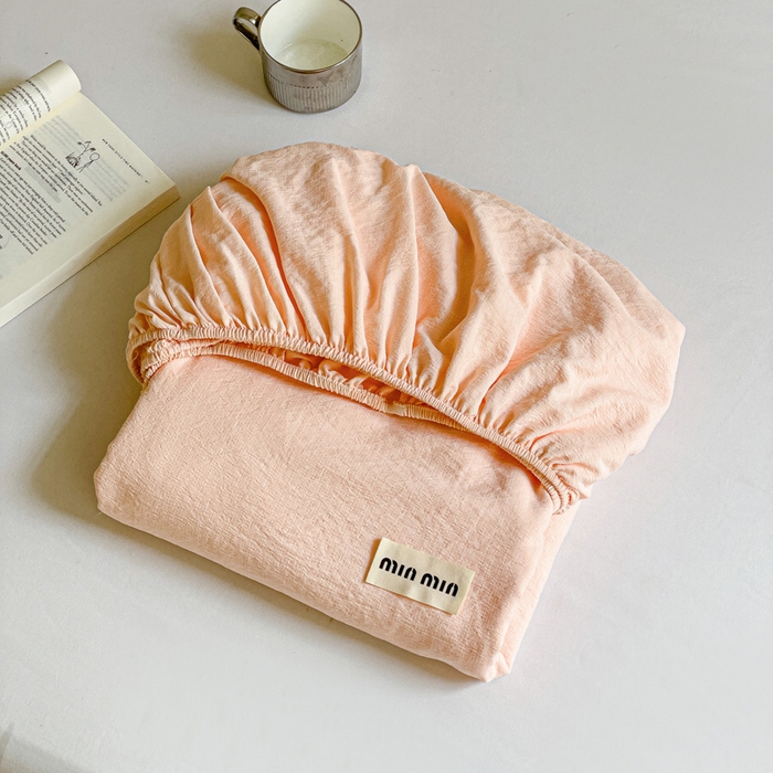 91家纺网 家纺一手货源 找家纺 澜妃 2025新款云感提花双层纱单床笠 床笠单件 瓷玉泡泡