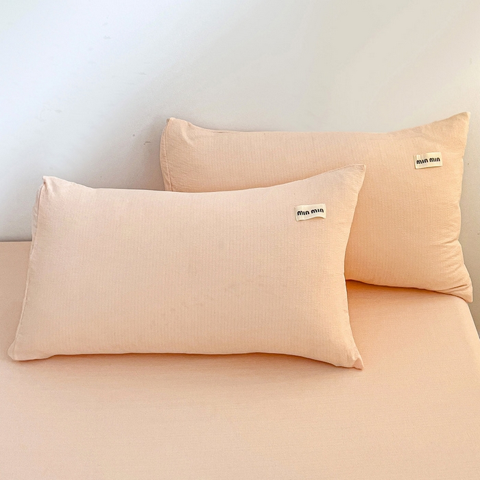 91家纺网 家纺一手货源 找家纺 澜妃 2025新款云感提花双层纱单床笠 床笠单件 瓷玉泡泡