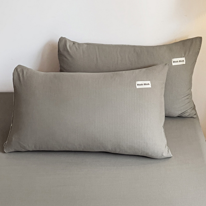 91家纺网 家纺一手货源 找家纺 澜妃 2025新款云感提花双层纱单床笠 床笠单件 灰色泡泡