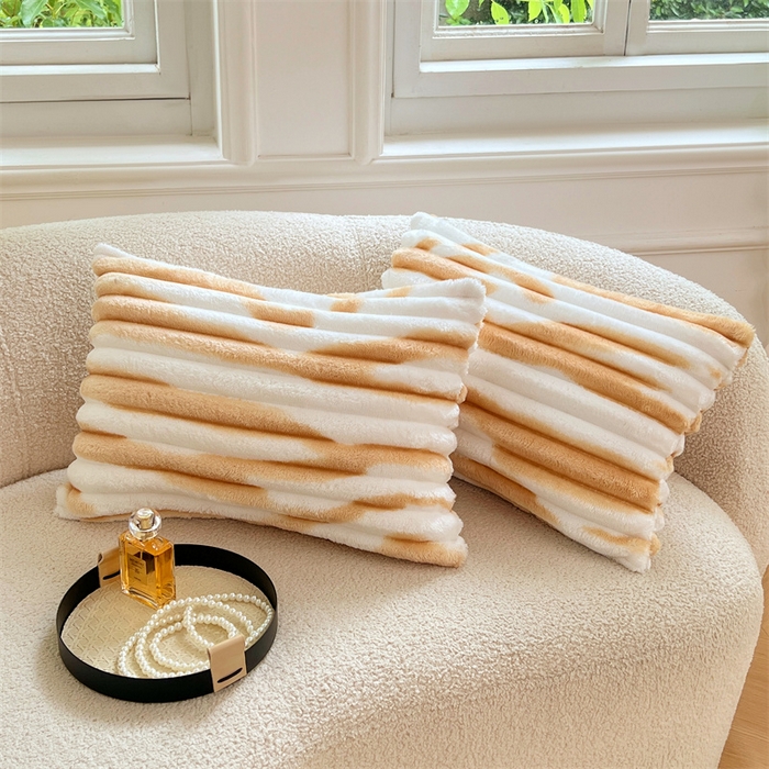 91家纺网 家纺一手货源 找家纺 （总）梦舒羽 2025新款法莱绒抱枕套法兰绒枕套宿舍枕芯套兔毛绒30x50枕头套-抽条