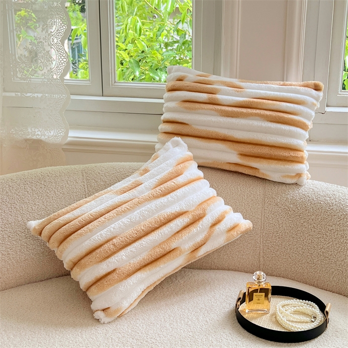 91家纺网 家纺一手货源 找家纺 （总）梦舒羽 2025新款法莱绒抱枕套法兰绒枕套宿舍枕芯套兔毛绒30x50枕头套-抽条