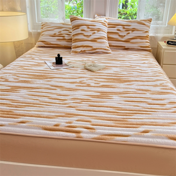 91家纺网 家纺一手货源 找家纺 （总）梦舒羽 2025新款法莱绒床笠法兰绒床垫保护套牛奶绒兔毛绒席梦思床垫套-抽条