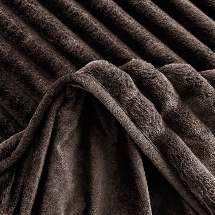 91家纺网 家纺一手货源 找家纺 圣比熊 2025新款兔毛绒床裙法兰绒床垫保护罩牛奶绒床垫法莱绒床单罩-抽条 兔毛绒抽条-咖啡色