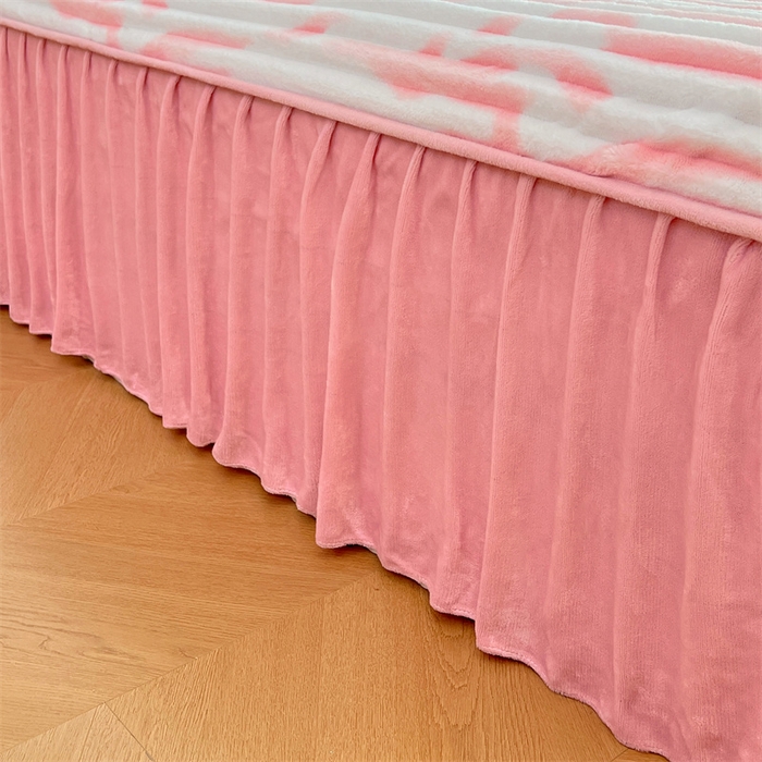 91家纺网 家纺一手货源 找家纺 （总）梦舒羽 2025新款法莱绒床裙法兰绒床垫保护罩牛奶绒兔毛绒床垫床单罩-抽条