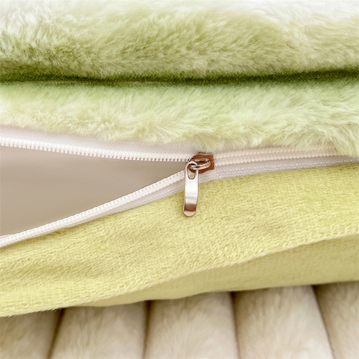 91家纺网 家纺一手货源 找家纺 圣比熊 2025新款兔毛绒双人枕套牛奶绒加长法兰绒枕芯套法莱绒枕头套-抽条 兔毛绒抽条-梦幻果绿