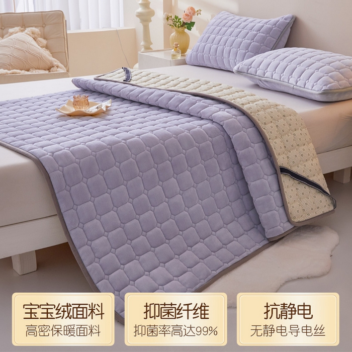 91家纺网 家纺一手货源 找家纺 （总）丽诺床垫 2025新款高克重宝宝绒纯色抗菌床褥