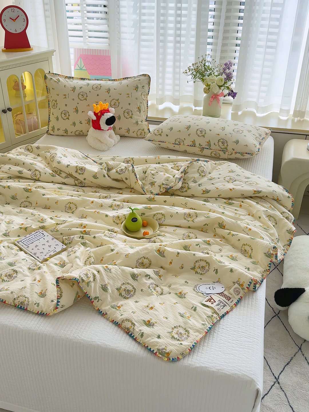 91家纺网 家纺一手货源 找家纺 （总）澜妃 2025新款云感双层纱抗菌贝壳边夏被夏凉被空调被