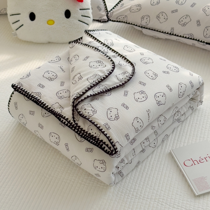 91家纺网 家纺一手货源 找家纺 （总）澜妃 2025新款云感双层纱抗菌贝壳边夏被夏凉被空调被