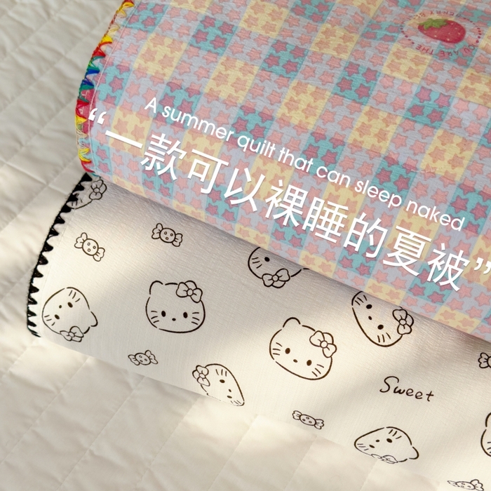 91家纺网 家纺一手货源 找家纺 澜妃 2025新款云感双层纱抗菌贝壳边夏被夏凉被空调被 组合图仅供展示