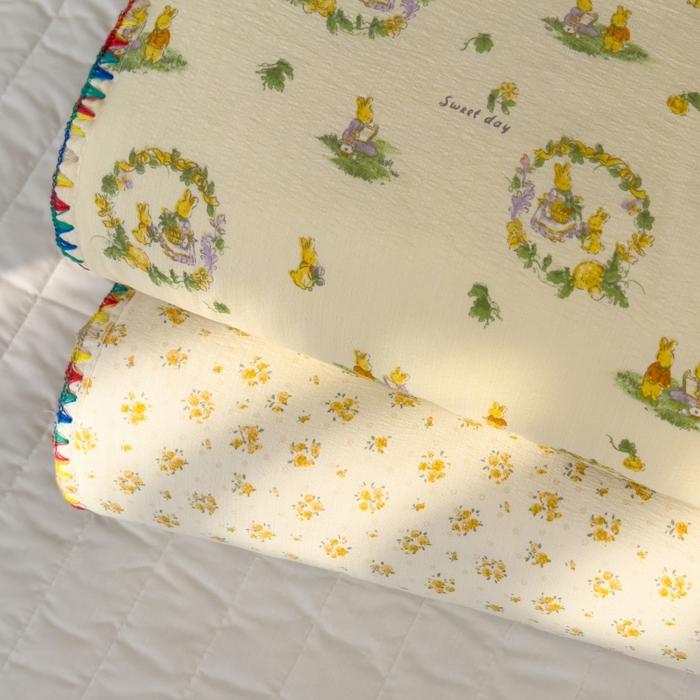 91家纺网 家纺一手货源 找家纺 澜妃 2025新款云感双层纱抗菌贝壳边夏被夏凉被空调被 组合图仅供展示