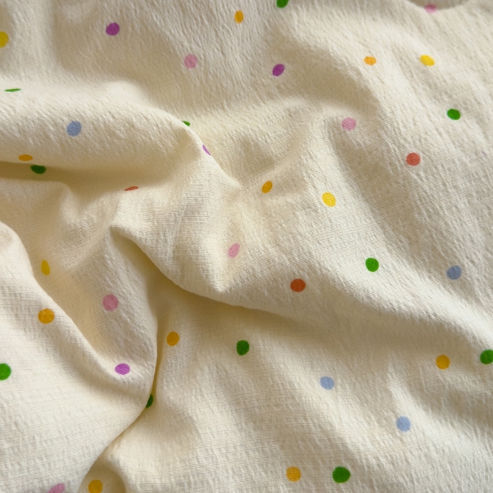 91家纺网 家纺一手货源 找家纺 澜妃 2025新款云感双层纱抗菌贝壳边夏被夏凉被空调被 贝壳边-波点世界