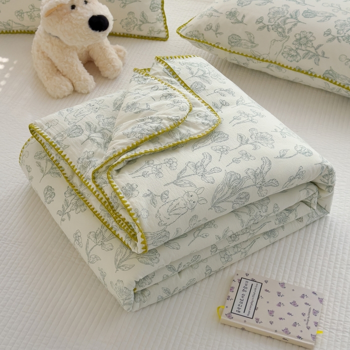 澜妃 2025新款云感双层纱抗菌贝壳边夏被夏凉被空调被 贝壳边-海像森林