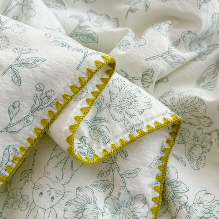 91家纺网 家纺一手货源 找家纺 澜妃 2025新款云感双层纱抗菌贝壳边夏被夏凉被空调被 贝壳边-海像森林