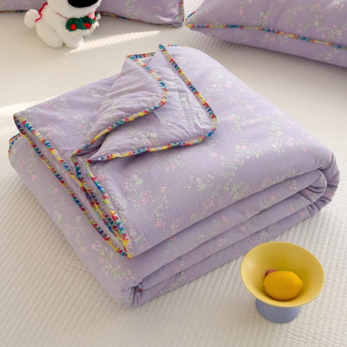 澜妃 2025新款云感双层纱抗菌贝壳边夏被夏凉被空调被 贝壳边-恋如青柠香