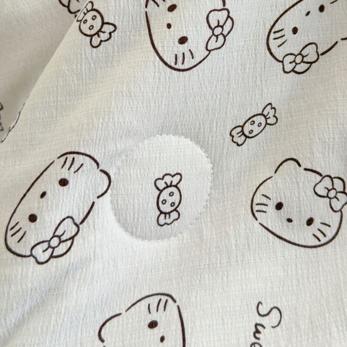 91家纺网 家纺一手货源 找家纺 澜妃 2025新款云感双层纱抗菌贝壳边夏被夏凉被空调被 贝壳边-猫咪恋人