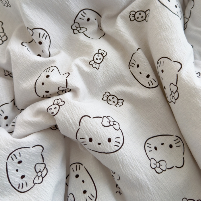 91家纺网 家纺一手货源 找家纺 澜妃 2025新款云感双层纱抗菌贝壳边夏被夏凉被空调被 贝壳边-猫咪恋人