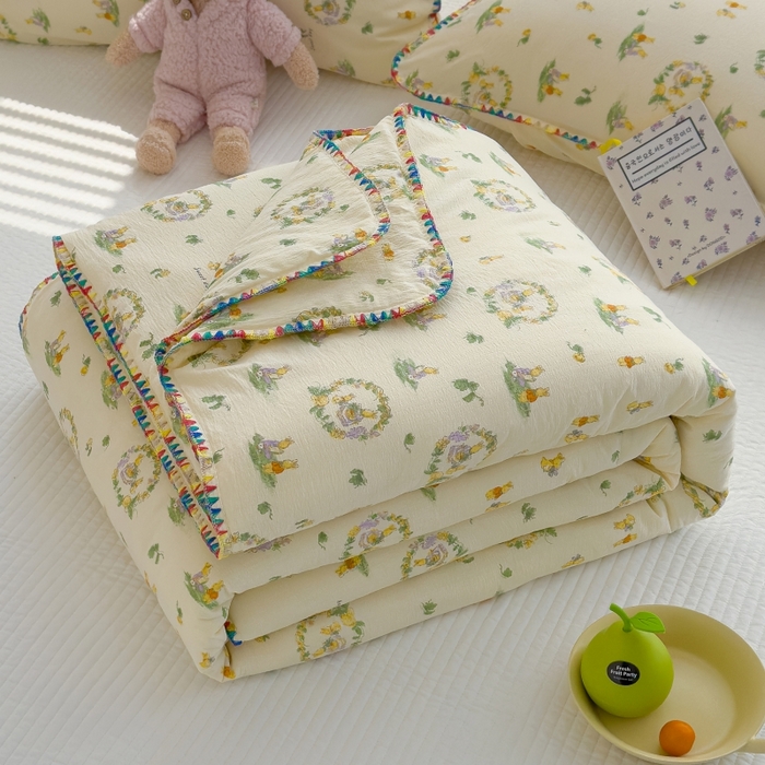 澜妃 2025新款云感双层纱抗菌贝壳边夏被夏凉被空调被 贝壳边-兔子的世界