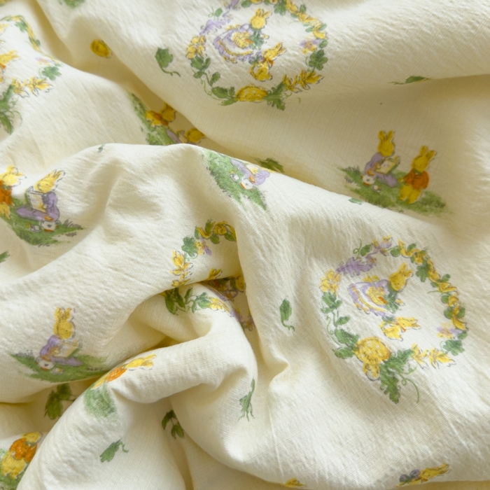 91家纺网 家纺一手货源 找家纺 澜妃 2025新款云感双层纱抗菌贝壳边夏被夏凉被空调被 贝壳边-兔子的世界