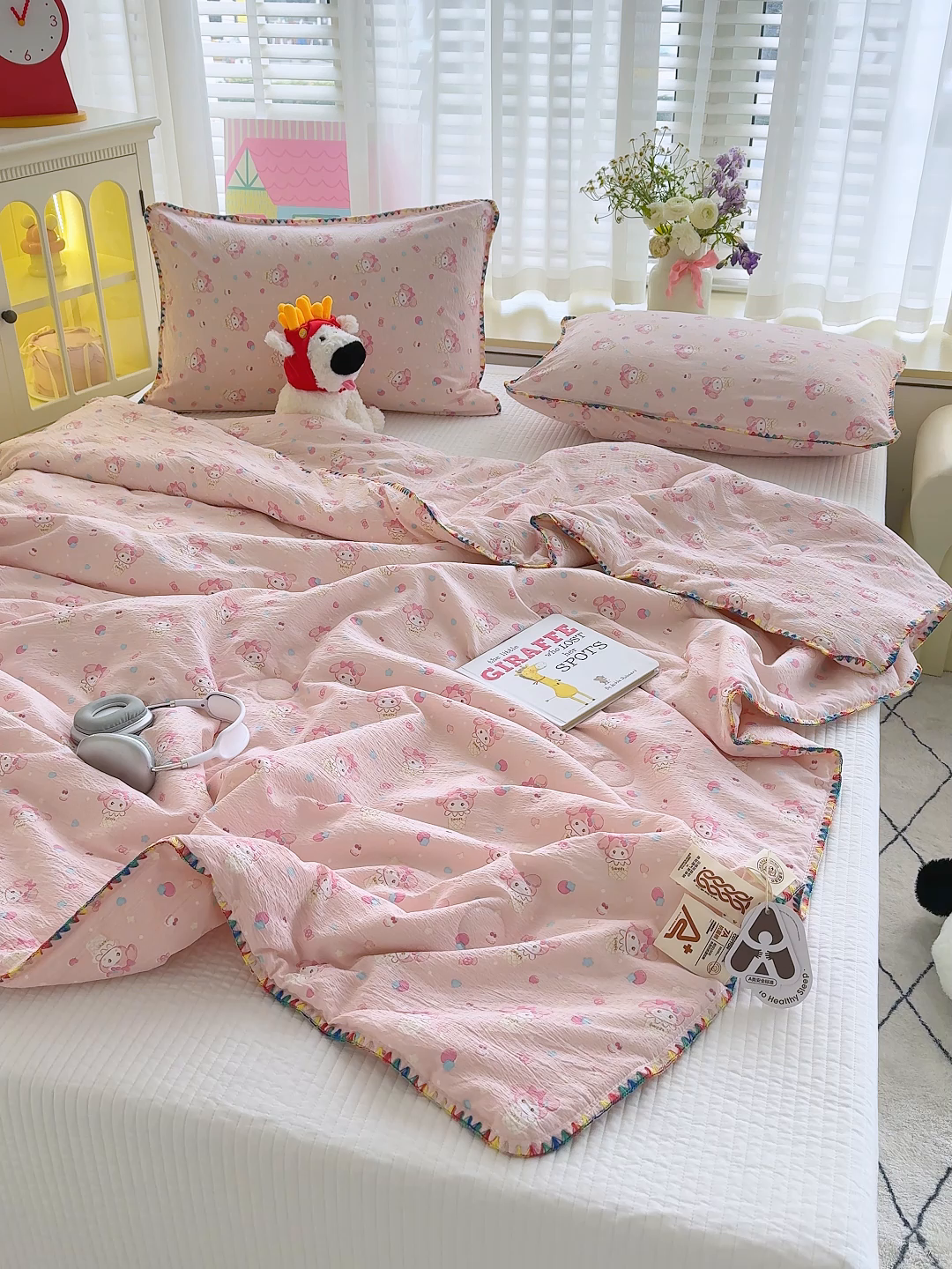 91家纺网 家纺一手货源 找家纺 澜妃 2025新款云感双层纱抗菌贝壳边夏被夏凉被空调被 贝壳边-小美冰激凌