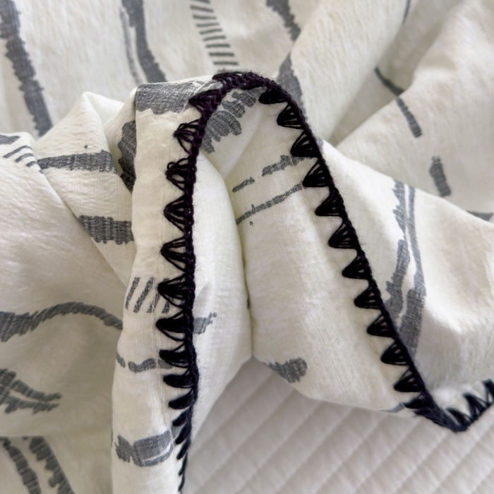 91家纺网 家纺一手货源 找家纺 澜妃 2025新款云感双层纱抗菌贝壳边夏被夏凉被空调被 贝壳边-云边星辰