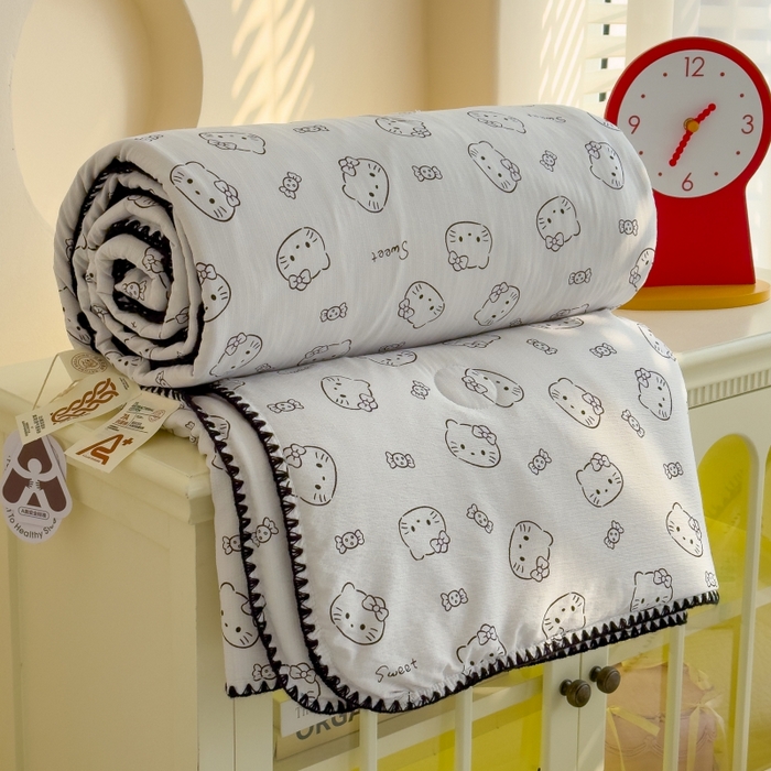 91家纺网 家纺一手货源 找家纺 澜妃 2025新款云感双层纱抗菌贝壳边夏被夏凉被空调被 贝壳边-云边星辰