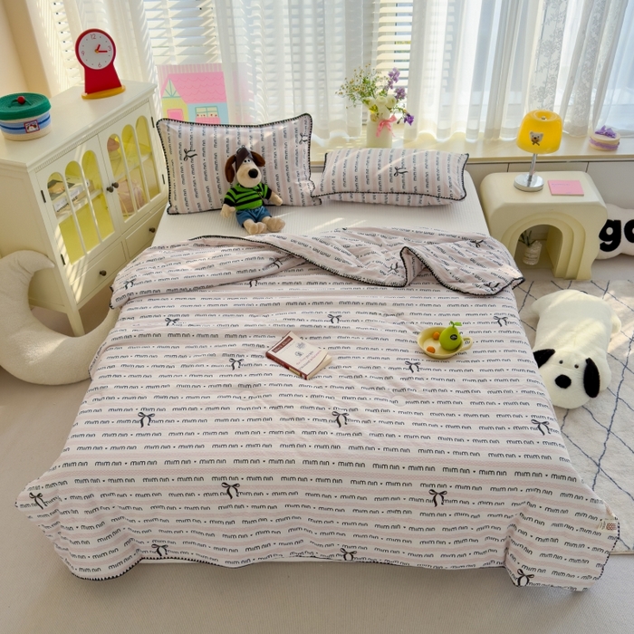 91家纺网 家纺一手货源 找家纺 澜妃 2025新款云感双层纱抗菌贝壳边夏被夏凉被空调被 贝壳边-韵味粉