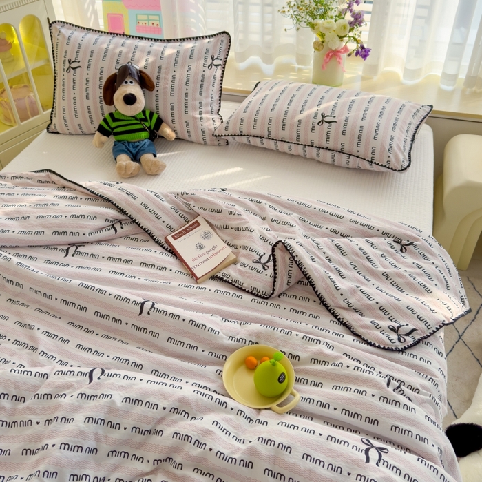 91家纺网 家纺一手货源 找家纺 澜妃 2025新款云感双层纱抗菌贝壳边夏被夏凉被空调被 贝壳边-韵味粉