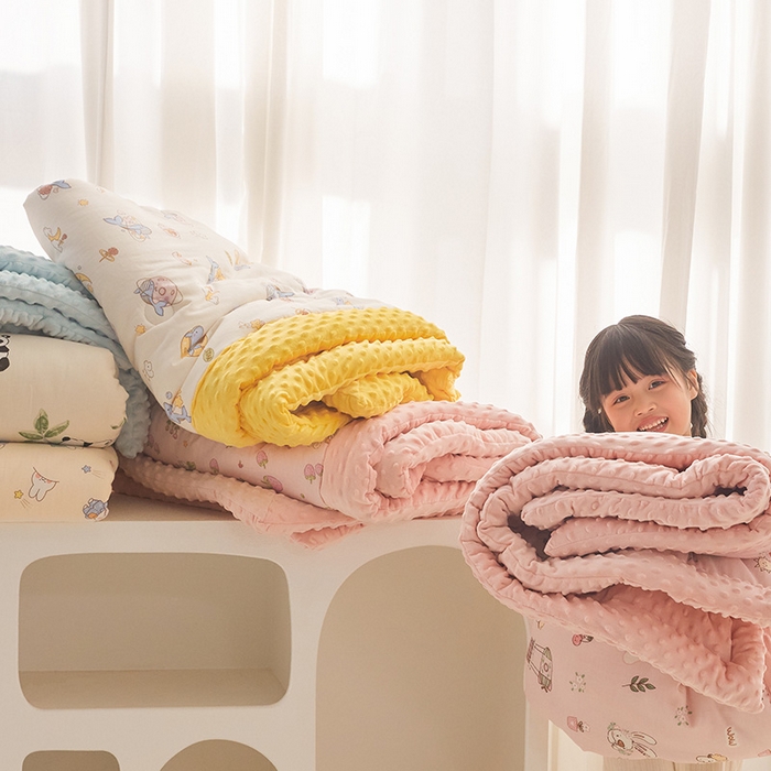 嗨生活 2025新款全棉双层纱豆豆被儿童被春秋被冬被幼儿园被子系列 组合图