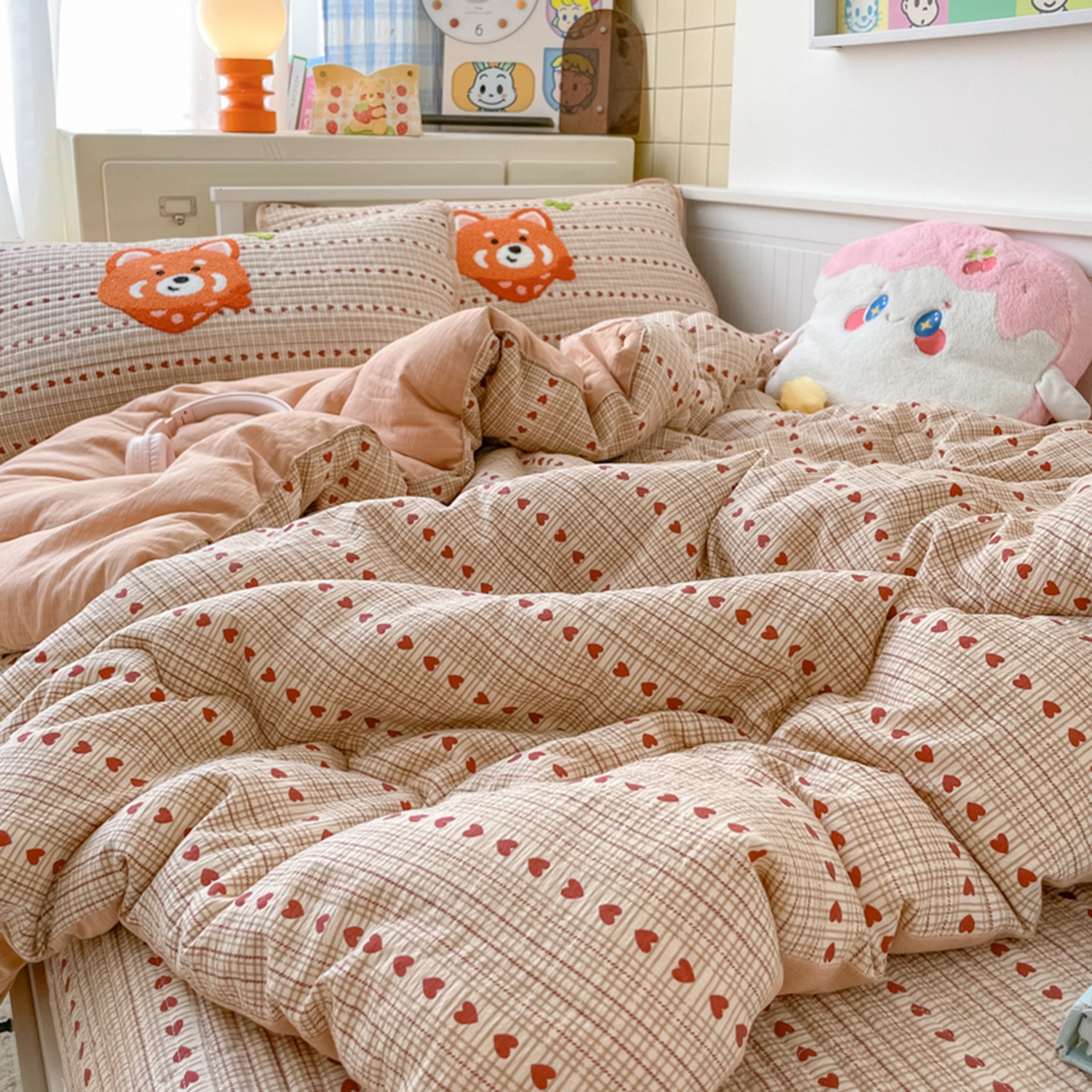 91家纺网 家纺一手货源 找家纺 云玲时尚 2025新款云感懒人冬季一体被床盖四件套 美美狐