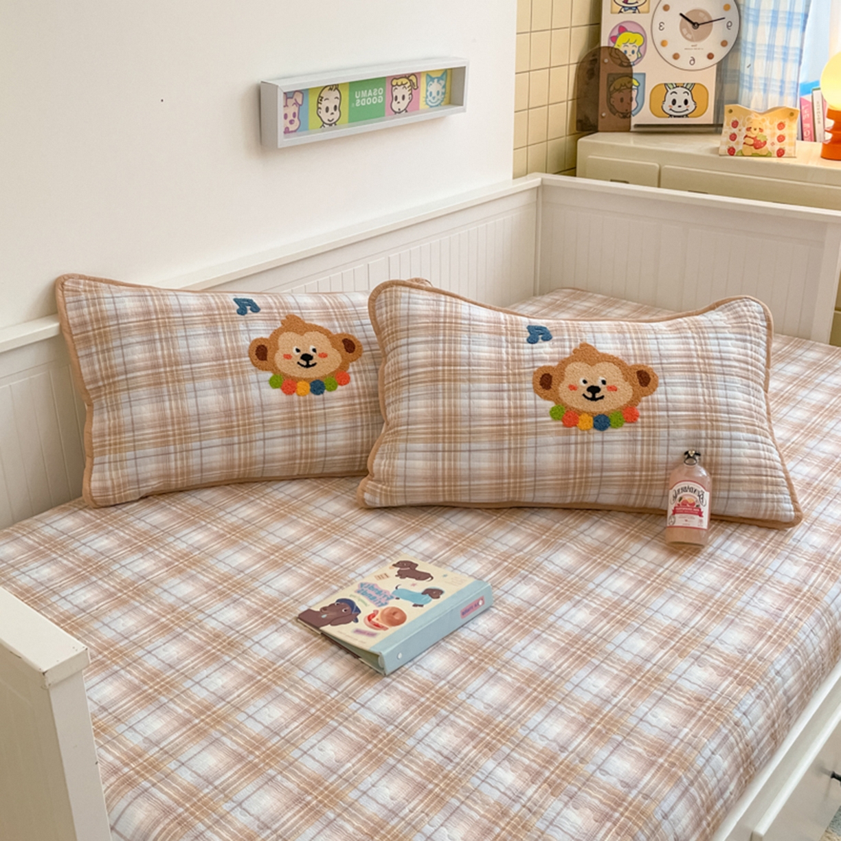 91家纺网 家纺一手货源 找家纺 云玲时尚 2025新款云感懒人冬季一体被床盖四件套 生日小猴