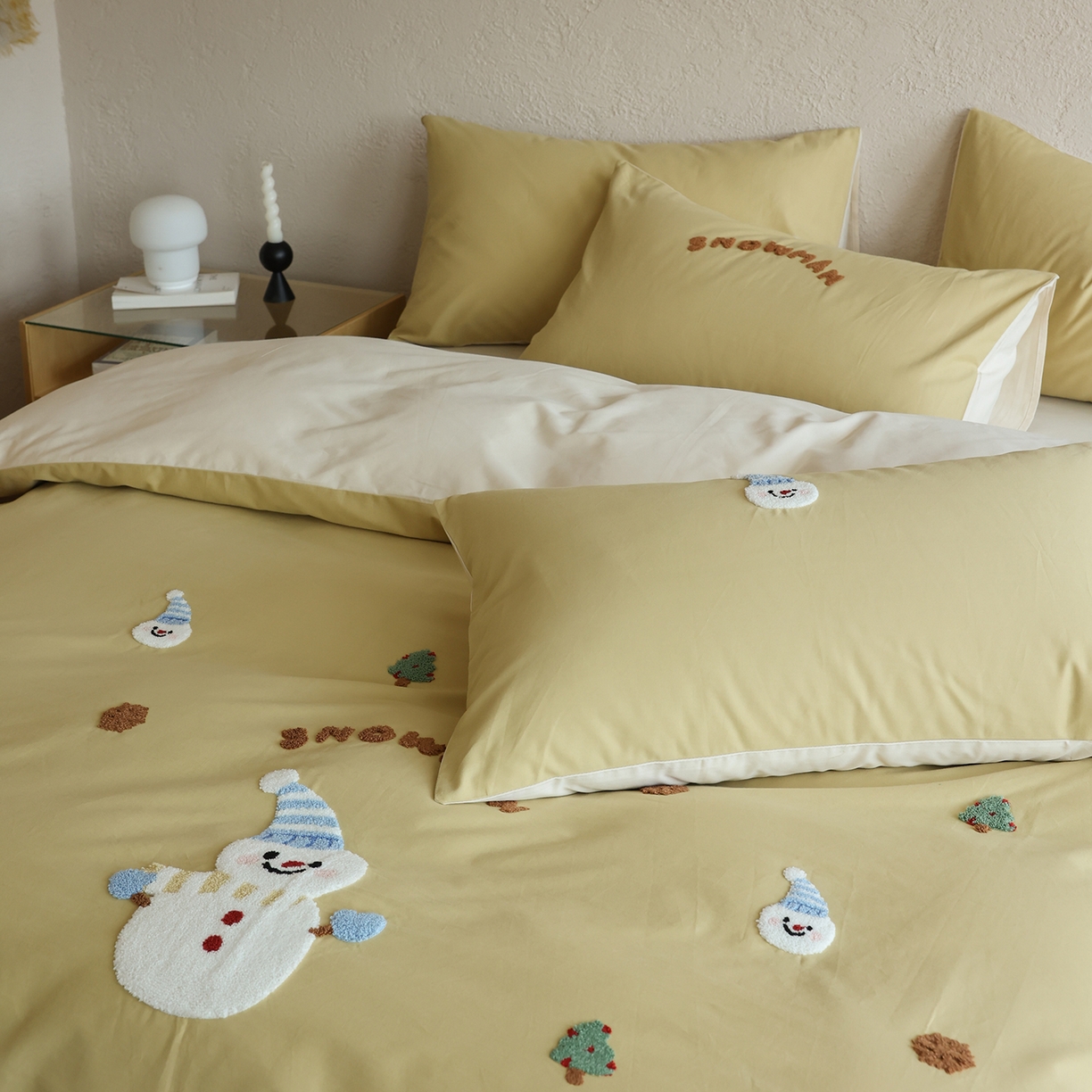 91家纺网 家纺一手货源 找家纺 （总）时光里 2025新款全棉100S卡通风磨毛毛巾绣四件套