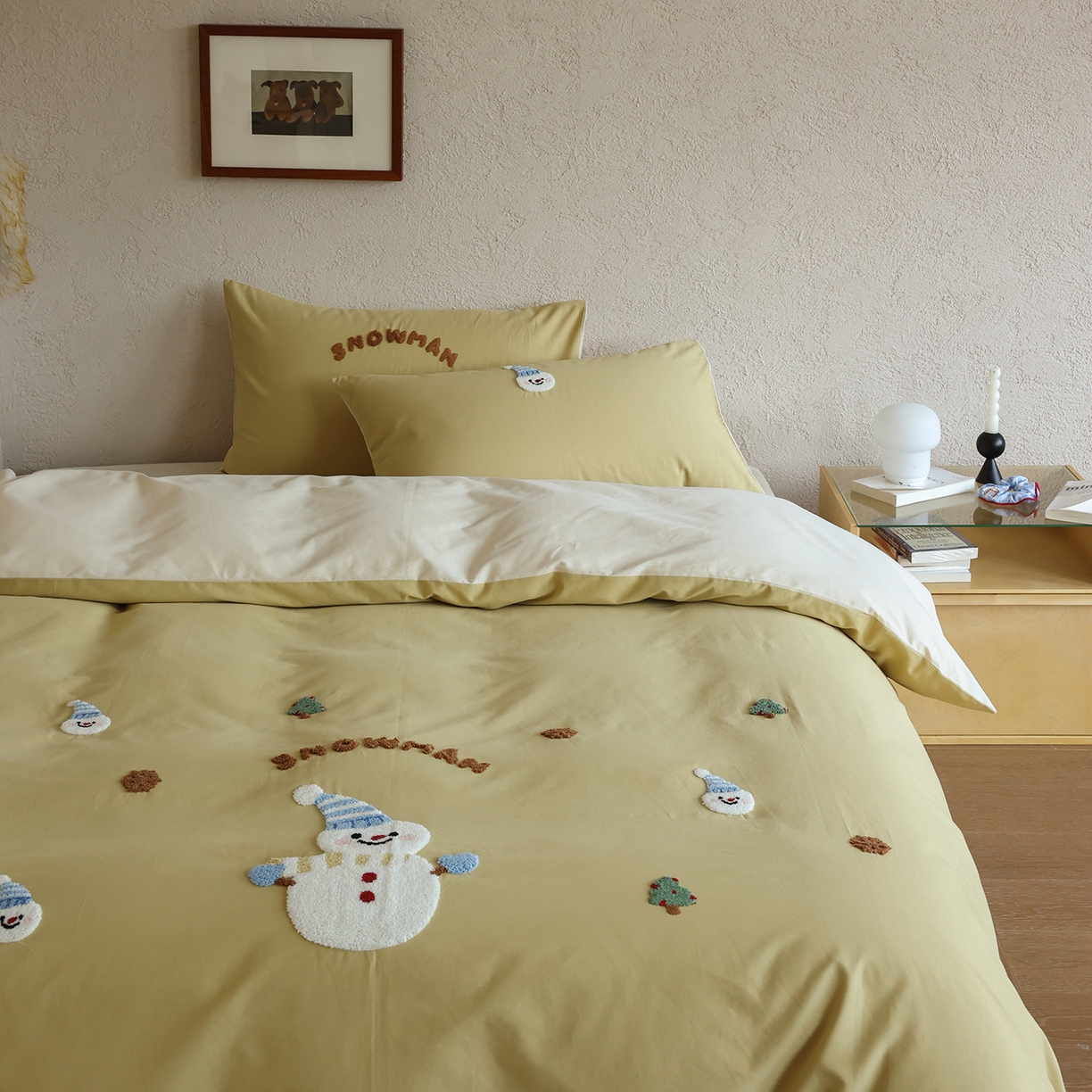 91家纺网 家纺一手货源 找家纺 （总）时光里 2025新款全棉100S卡通风磨毛毛巾绣四件套