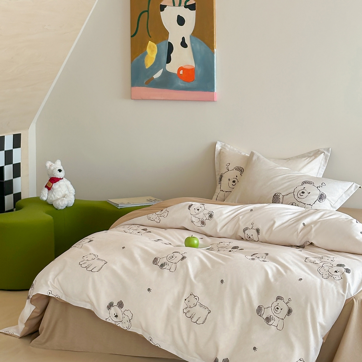 91家纺网 家纺一手货源 找家纺 （总）时年家纺 2025新款全棉磨毛大版卡通印花系列套件