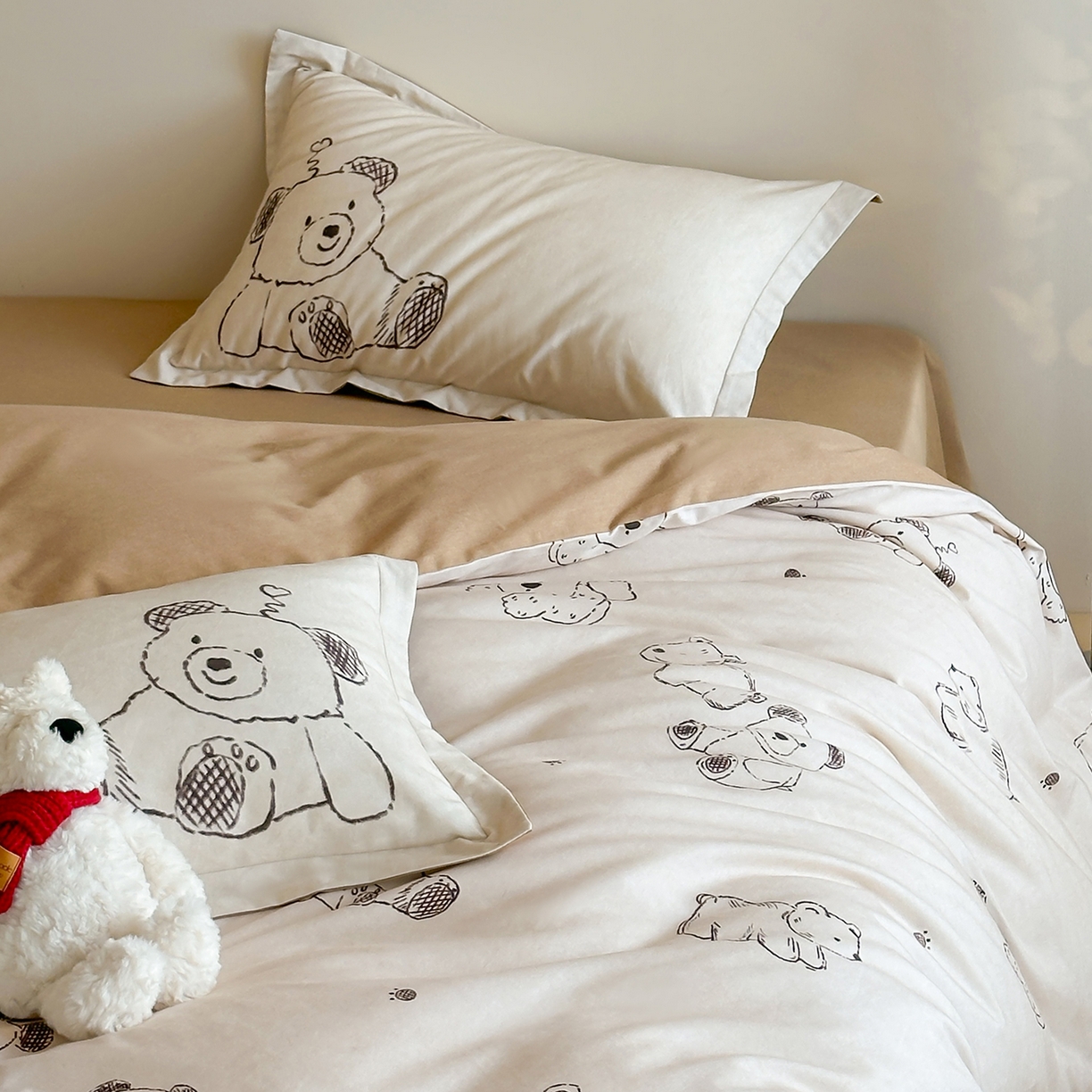 91家纺网 家纺一手货源 找家纺 （总）时年家纺 2025新款全棉磨毛大版卡通印花系列套件