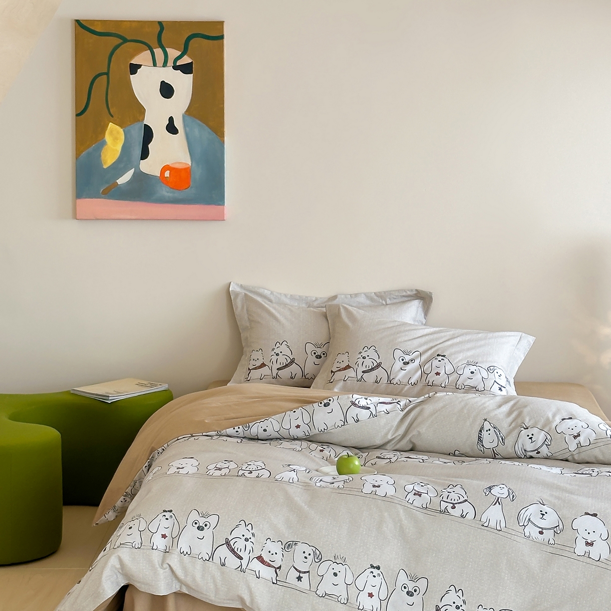 91家纺网 家纺一手货源 找家纺 时年家纺 2025新款全棉磨毛大版卡通印花系列套件 小奥汀