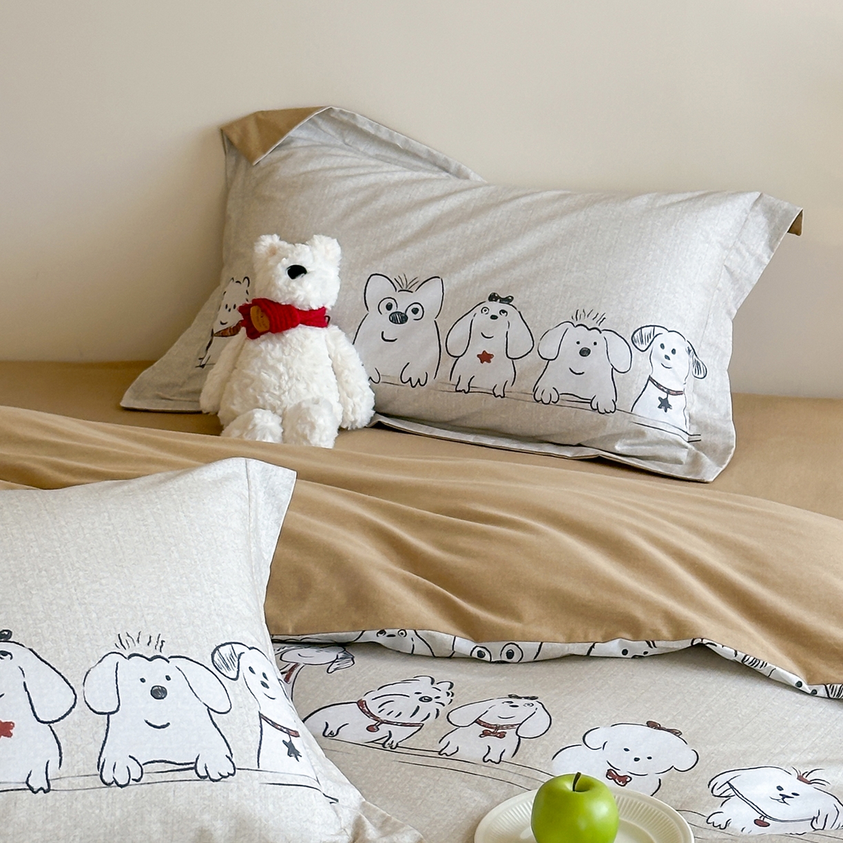 91家纺网 家纺一手货源 找家纺 时年家纺 2025新款全棉磨毛大版卡通印花系列套件 小奥汀