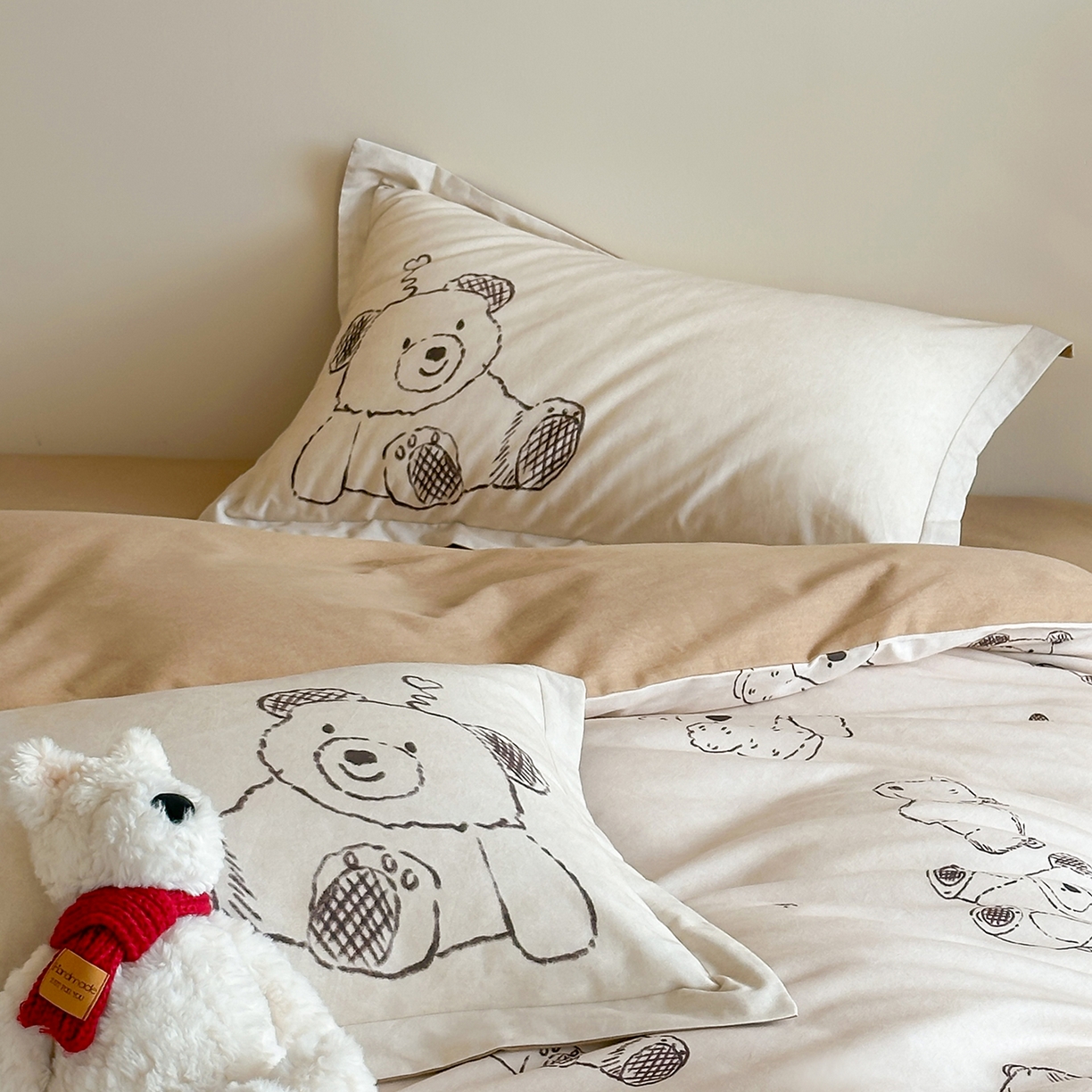 91家纺网 家纺一手货源 找家纺 （总）时年家纺 2025新款全棉磨毛大版卡通印花系列套件