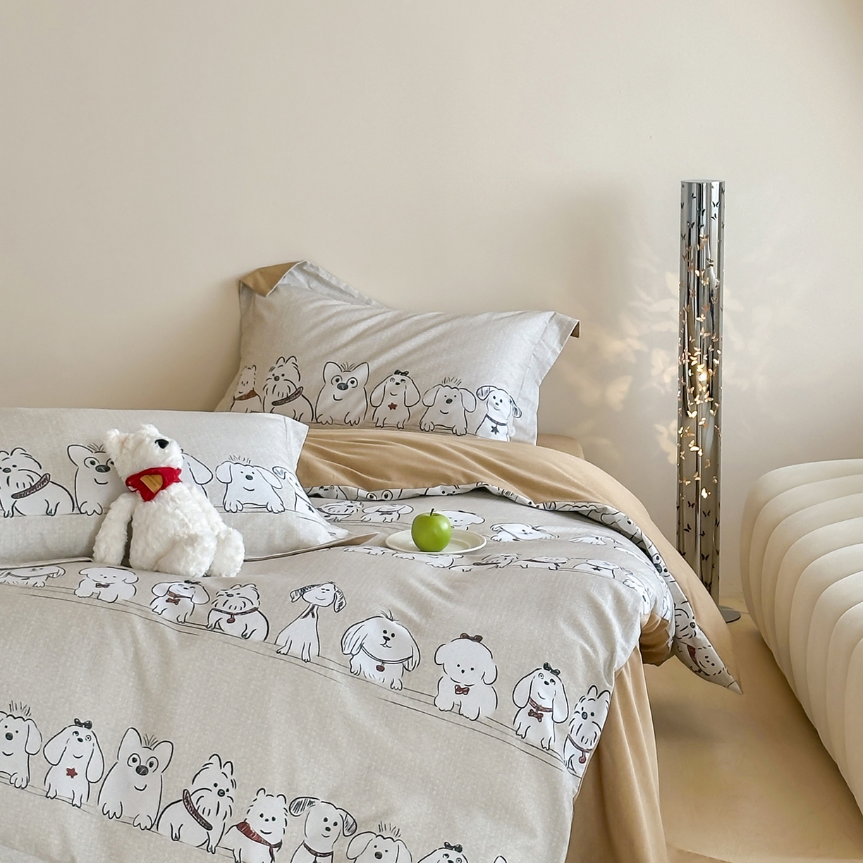 91家纺网 家纺一手货源 找家纺 时年家纺 2025新款全棉磨毛大版卡通印花系列套件 小奥汀