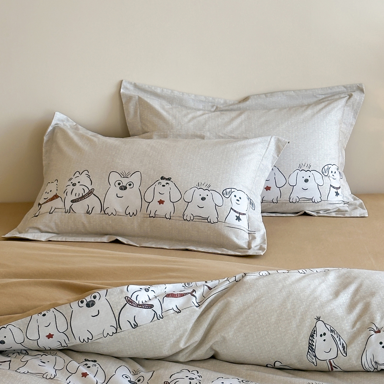 91家纺网 家纺一手货源 找家纺 时年家纺 2025新款全棉磨毛大版卡通印花系列套件 小奥汀