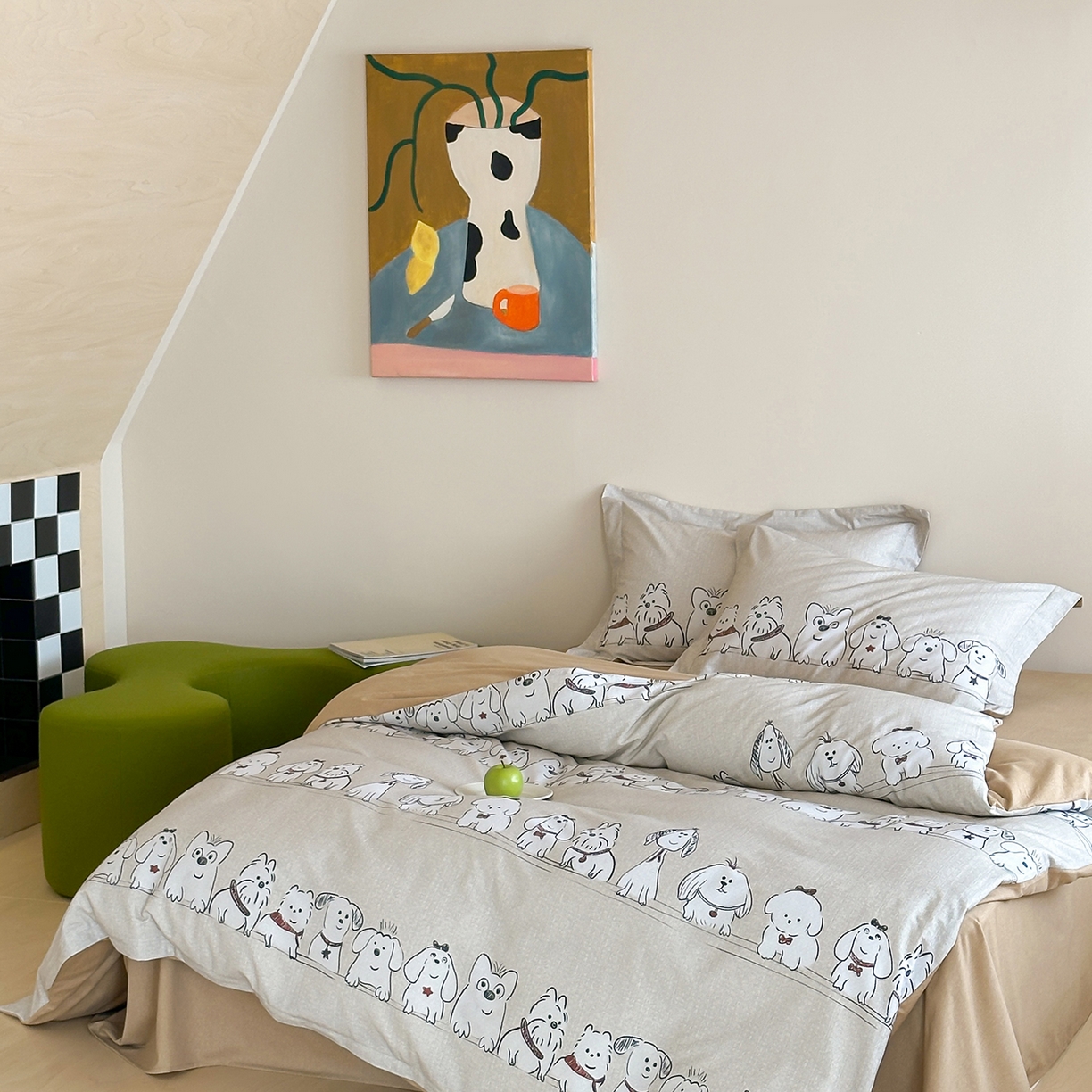 91家纺网 家纺一手货源 找家纺 时年家纺 2025新款全棉磨毛大版卡通印花系列套件 小奥汀