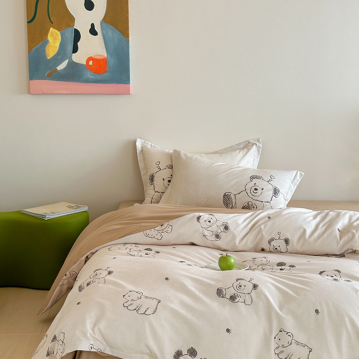 91家纺网 家纺一手货源 找家纺 （总）时年家纺 2025新款全棉磨毛大版卡通印花系列套件