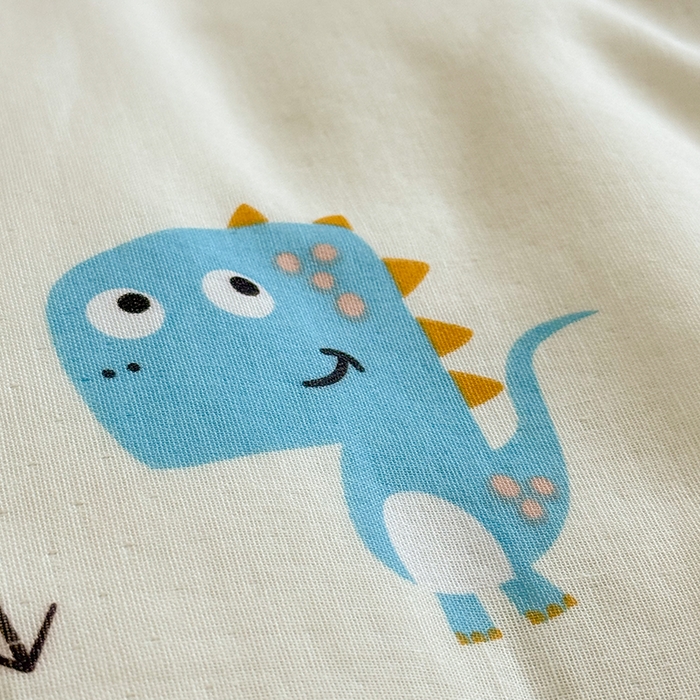 91家纺网 家纺一手货源 找家纺 嗨生活 2025新款全棉双层纱豆豆被儿童被春秋被冬被幼儿园被子系列 恐龙世纪