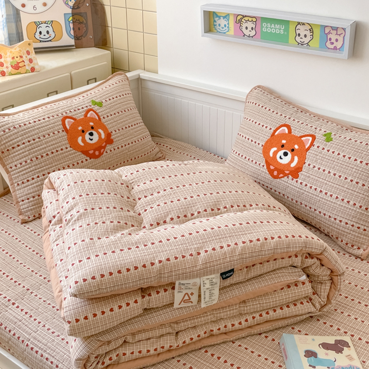 91家纺网 家纺一手货源 找家纺 云玲时尚 2025新款云感毛巾绣懒人冬季一体春秋冬被子被芯 美美狐