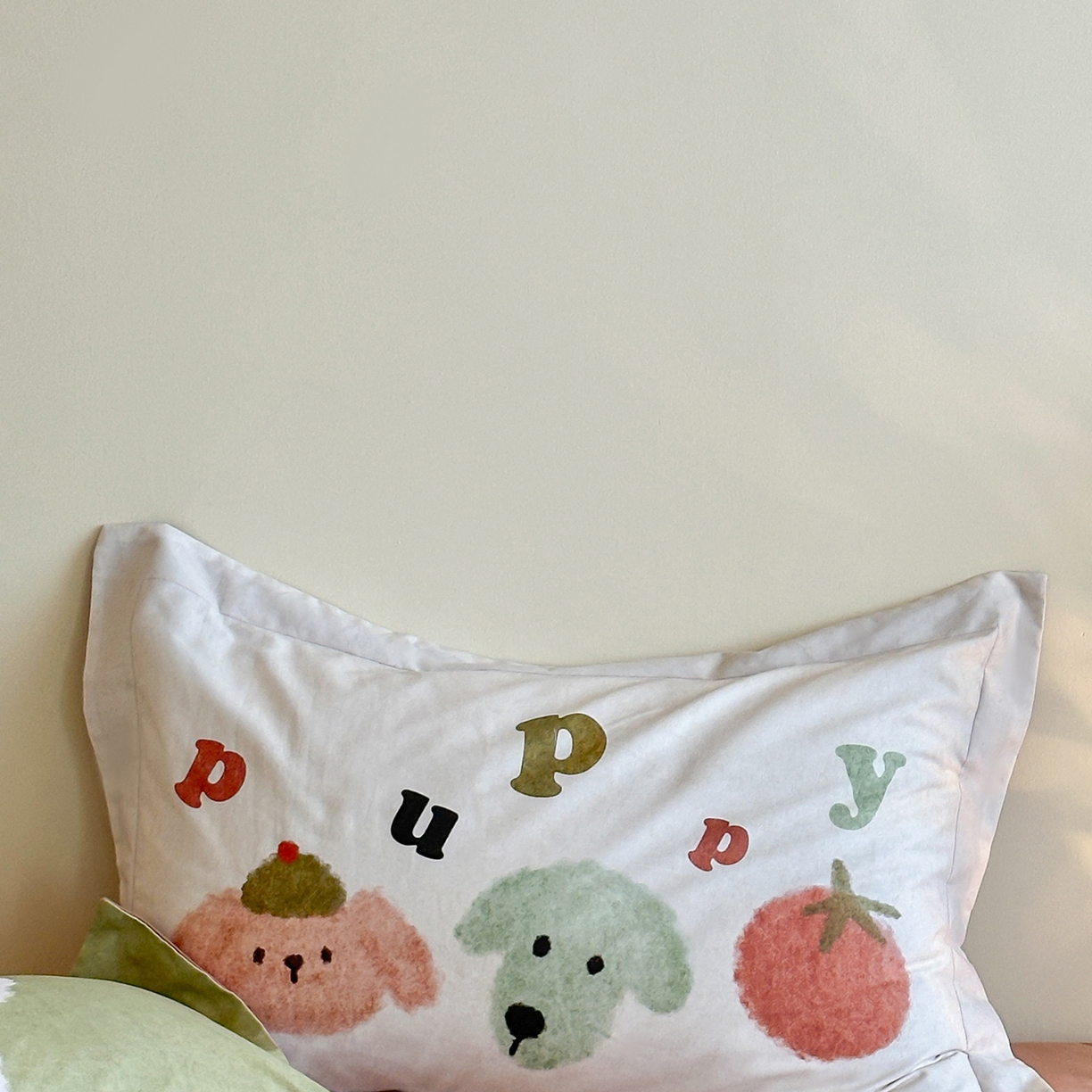 91家纺网 家纺一手货源 找家纺 时年家纺 2025新款全棉磨毛大版卡通印花系列套件 奶油玩偶