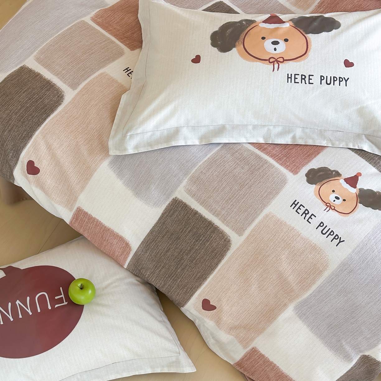 91家纺网 家纺一手货源 找家纺 时年家纺 2025新款全棉磨毛大版卡通印花系列套件 萌宝